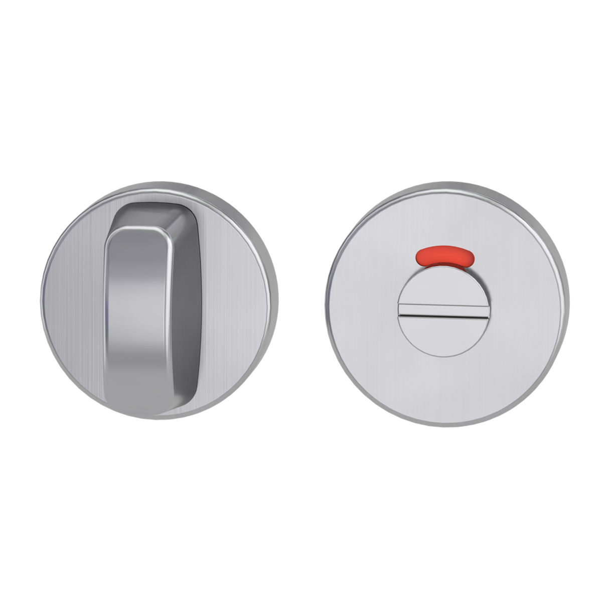 Griffwerk Schlüsselrosettenpaare WC (Rot/Weiß-Schloss) Klipprosette (rund) Edelstahl (matt) von Griffwerk