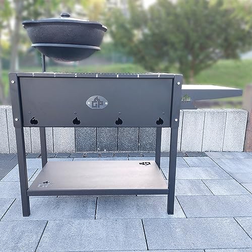 Mangal Set Batyr 60 Schaschlikgrill 60cm mit Grillrost Kasan 8L von Grillpeter