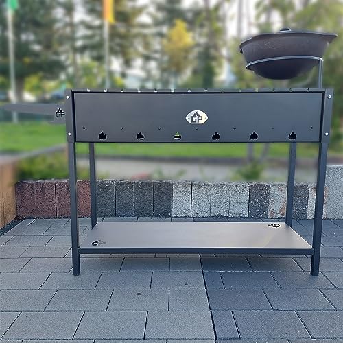 Mangal Set Batyr XL Schaschlikgrill 100cm mit Grillrost Kasan 8L von Grillpeter