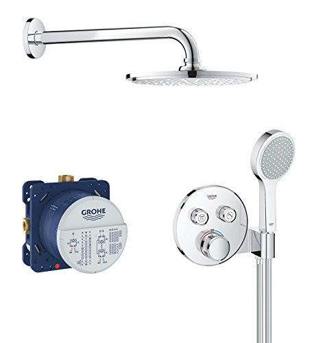 GROHE Grohtherm SmartControl Duschsystem UP | Komplettset inkl. Thermostat, Kopfbrauseset, Handbrause, Brauseschlauch | chrom | 34743000 von Grohe