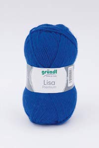 Gründl 5er Packung Wolle LISA Premium uni, 50gr, 100% Polyacryl,Bastelgarn,Strickgarn,Handarbeitswolle (35 royalblau) von Gründl