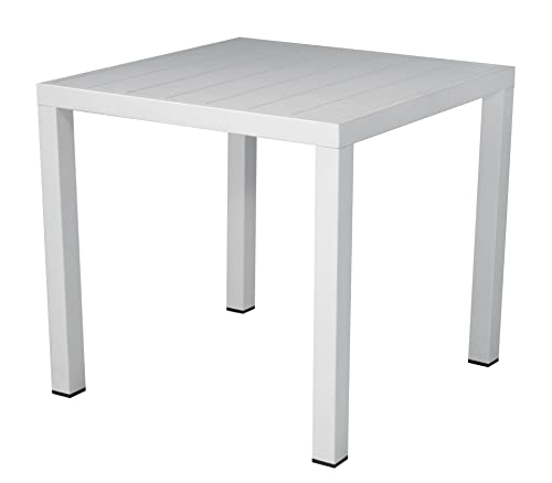 Tisch für Bar und Garten, quadratisch, aus weißem Aluminium, für den Außenbereich von Gruppo Maruccia