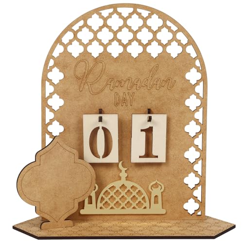 Ramadan Kalender, 30 Tage Countdown Ramadan Kalender aus Holz Ramadan Deko, Ramadan Adventskalender Eid, DIY Mubarak Ramadan Dekoration (Moschee) von Gucass