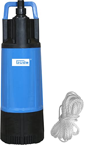 Güde Drucktauchpumpe GDT 1200 (1200 W, Fördervolumen: 6000 l/h, max. Förderhöhe: 40 m, max. Eintauchtiefe: 12 m, 4 Laufräder aus Noryl, Edelstahlwelle, integriertes Rückschlagventil, 15m Nylon Seil) von Güde