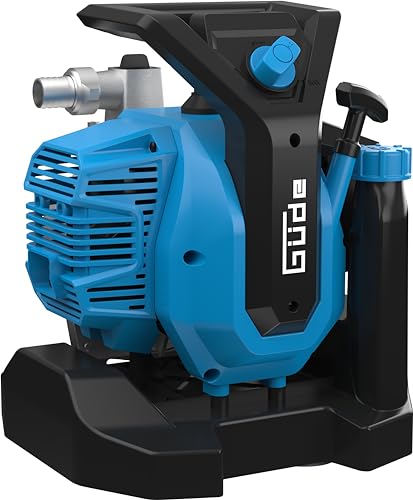 Güde Motorpumpe GMP 7.21 (2-Takt-Motor, 1,45/2 (kW/PS), 52 cm³ Hubraum, 7000 l/h Fördervolumen, 24 m max. Förderhöhe, 8 m max. Ansaughöhe, Pumpengehäuse und Laufrad aus Aluminium-Druckguss) von Güde