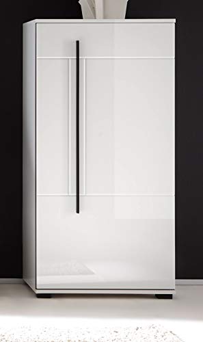 GuenstigEinrichten Wohnzimmerschrank Design-D Hochglanz weiß (Weiß 60 x 126) von GuenstigEinrichten