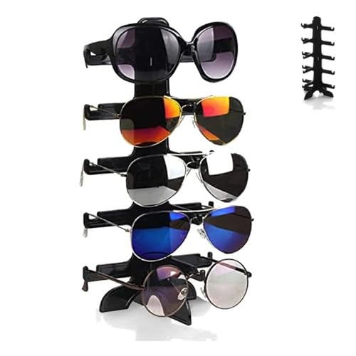 1 Stück Sonnenbrillen Ständer, 5-Lagen Brillen, Brillenständer für Mehrere Brillen, Gelten für AufbewahrungSonnenbrillen, Planspiegel, Myopia-Brillen (Schwarz) von Guidre
