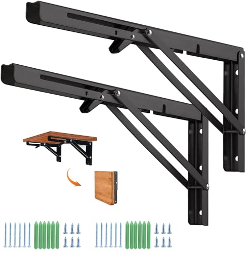 Klappkonsole Schwerlast,2 Stück 300mm Klappkonsole Schwerlast,maximale Tragfähigkeit 80kg/176lb,Klappregalhalterungen,Regalträger&-Stützen,Klappscharnier für Haus Küche Büro Grill Wandhalterung von Guidre