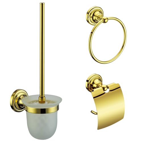 Hochwertige WC-Bürste mit Halter in Gold von Gulfstream Komfort