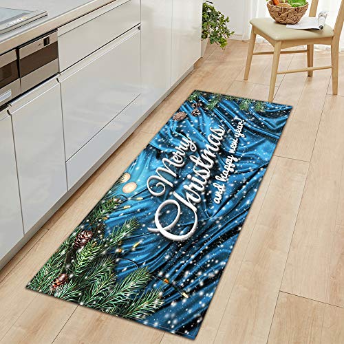 GUOCU Weihnachtsteppich Weihnachten Area Rug Türmatte Kurzflor Fußmatte rutschfeste Badteppiche Badematte Sofa Matte Plüsch Teppich fürs Wohnzimmer Schlafzimmer Küche Home Teppiche Decor 1 40x60CM von GUOCU