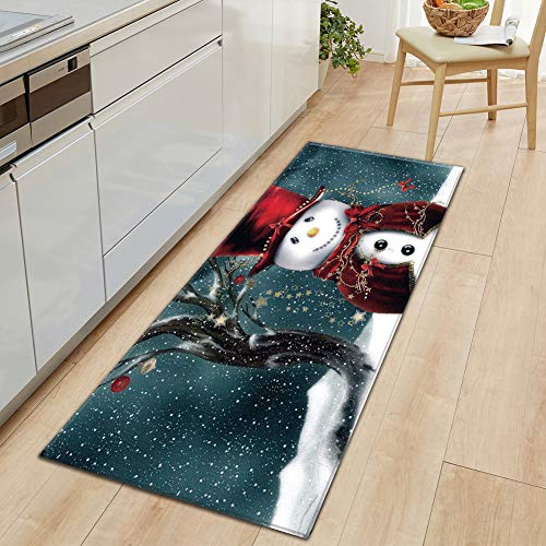 GUOCU Weihnachtsteppich Weihnachten Area Rug Türmatte Kurzflor Fußmatte rutschfeste Badteppiche Badematte Sofa Matte Plüsch Teppich fürs Wohnzimmer Schlafzimmer Küche Home Teppiche Decor F 60x90CM von GUOCU