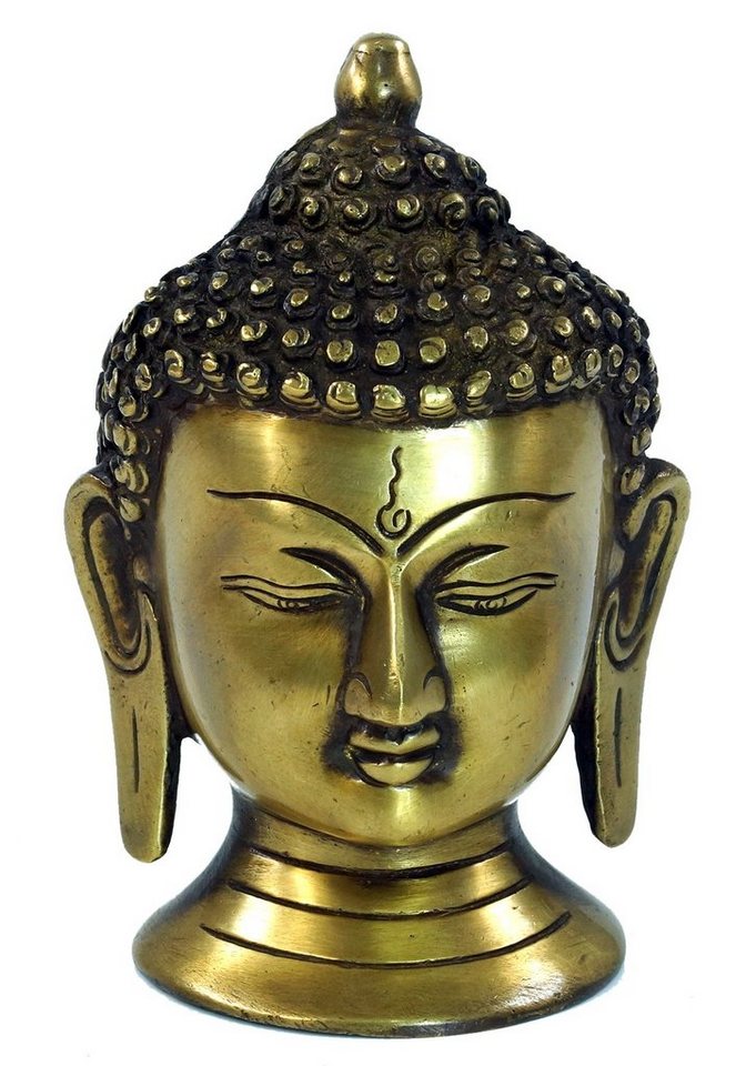 Guru-Shop Buddhafigur Buddha Statue, Buddha Büste aus Messing von Guru-Shop