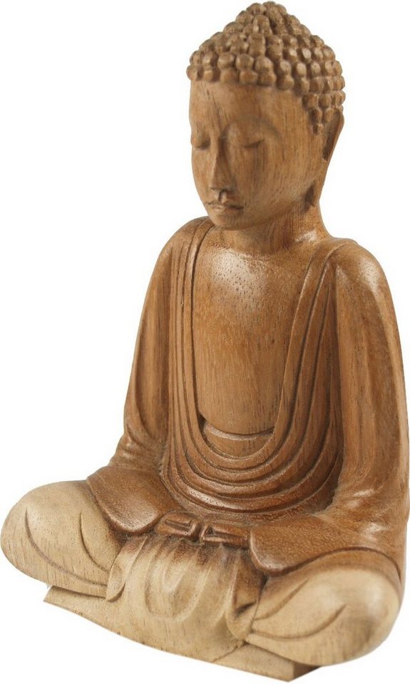 Guru-Shop Buddhafigur Holzbuddha, Buddha Statue, Handarbeit 16 cm,.. von Guru-Shop