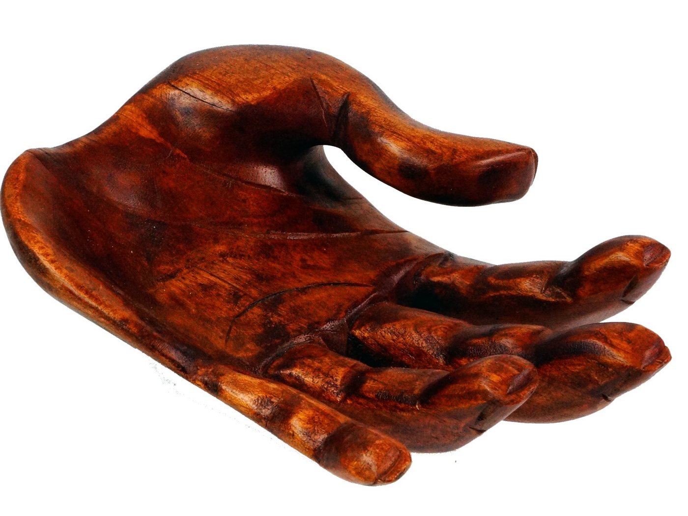 Guru-Shop Dekoschale Geschnitzte Hand, Holzschale - M4 Hand von Guru-Shop