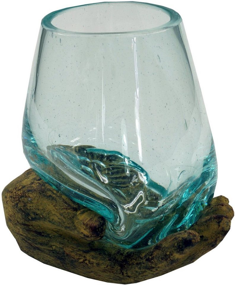 Guru-Shop Windlicht Teelichtglas aus mundgeblasenem Glas auf.. von Guru-Shop