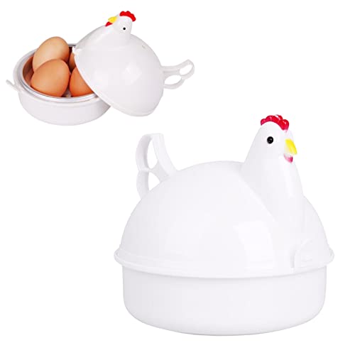Gusengo Mikrowellen-Eierkocher - Schneller Eierkocher in Hühnerform | 4 Eier Elektrischer Eierkocher - Safe Kitchen Egg Boiler Steamer Gadgets von Gusengo