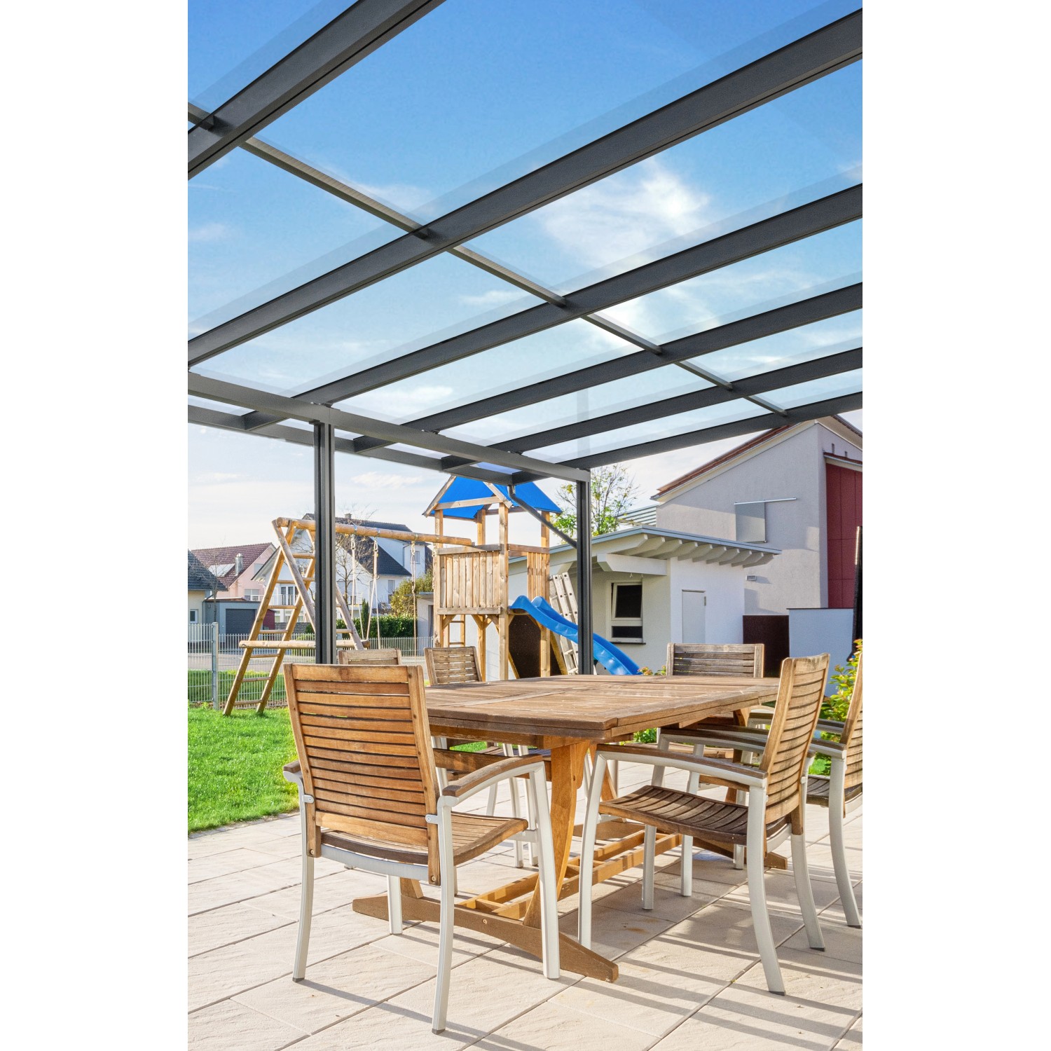 Gutta Terrassendach Premium Anthrazit 812,5 cm x 406 cm VSG 10 mm von Gutta