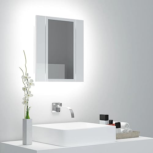 GuyAna LED-Bad-Spiegelschrank Hochglanz-Weiß 40x12x45 cm Acryl SpiegelschräNke FüRs Bad von GuyAna