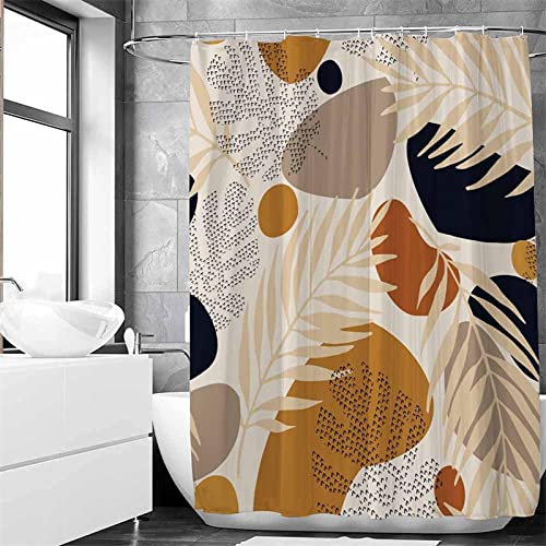 Mid Century Boho Duschvorhang für Badezimmer Abstrakter Stoff Duschvorhang Wasserdichter geometrischer Badevorhang mit 12 Haken 180x210cm/71x83in(WxH) von Guying Art