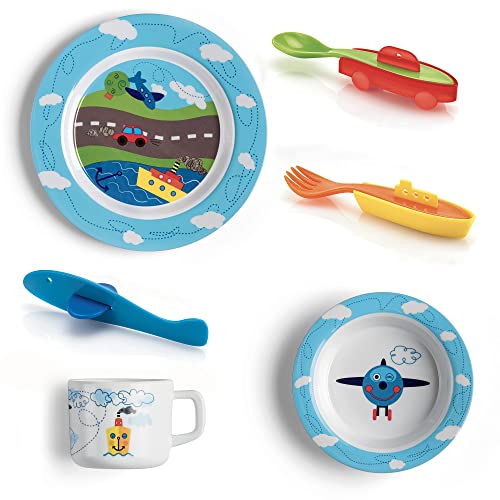 Guzzini - Bimbi, Traffic Tischset, Tief, Flachteller, Glas, Bestecke - , 39x25.5x7 cm - 08100052 von Guzzini