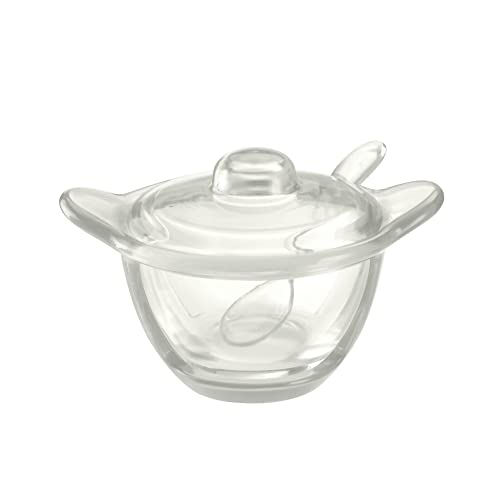 Guzzini - Gocce, Behälter für Reibkäse/Konfitüre oder Zuckerdose mit Löffel - Transparent, 16,5 x 12,5 x h10 cm - 23170000 von Guzzini