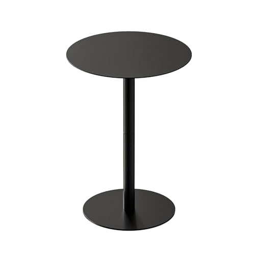 HOMEWINS Runder Beistelltisch Schwarz, Modern Design Matte Textur, Hochwertige Metall Couchtisch, Nachttisch, Kaffeetisch, Sofatisch - W40 x H60cm von H HOMEWINS