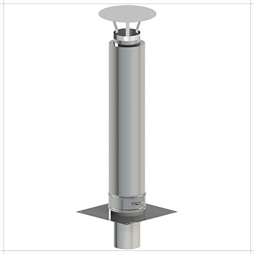 Kamin-Verlängerung 180mm 1m Länge NewLine Erhöhung Schornstein-Aufsatz Edelstahl 25mm Isolierung 0,5mm Materialstärke Erweiterung für gemauerten Schornstein Zugverbesserung von H&M Germany