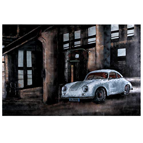 Wandbild 3D Porsche front Metallbild Relief Bild Metall Unikat Motivbild handgefertigt 115x75cm von H4L