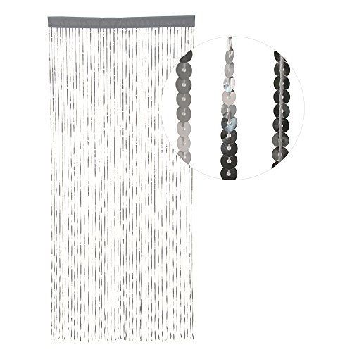 HAB & GUT -DV0131A- Türvorhang Silber Pailetten, Glitzer 90 x 200 cm Perlenvorhang von HAB & GUT