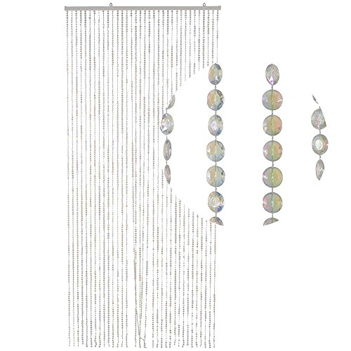 HAB & GUT -DV0315- Türvorhang DIAMANTEN, Klar-Perlmutt, 90 x 200 cm, Perlenvorhang von HAB & GUT