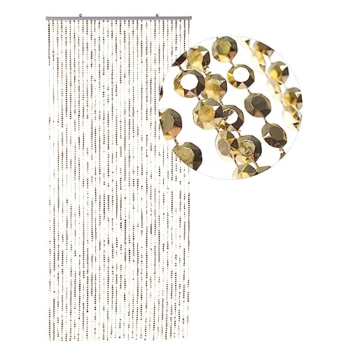 HAB & GUT -DV0357- Türvorhang DIAMANTEN Gold 90x200 Perlenvorhang Pailettenvorhang von HAB & GUT