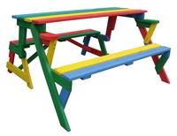 Habau 687 Kinder-Picknickbank, Mehrfarbig, 100 x 99 x 58 cm von HABAU
