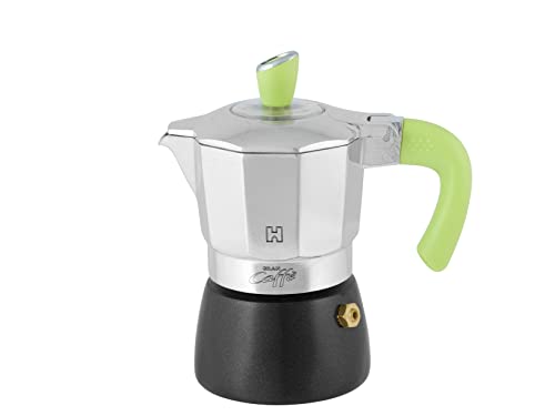 HABI Gran Caffè Aluminium-Kaffeemaschine 1 Tassen Moka für Kaffee, Material, Multicolor von HABI