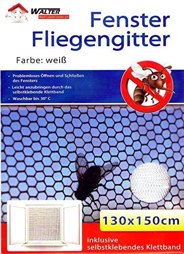 5er Pack Fenster Fliegengitter ink. Klettband 130 x 150 cm Fliegennetz Insektenschutz Mückengitter von HAC24