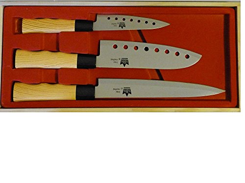 HAC24 Traditionelles Asia Messerset Extrem Scharf Edelstahl Design Messerset 3-teilig mit ergonomischem Griff und rasierscharfen Klingen aus Edelstahl. von HAC24