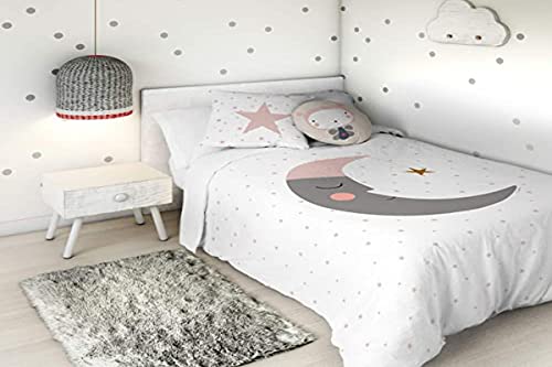 Haciendo El Indio Sleeping Moon Bettbezug, Baumwolle, Weiß, für Betten mit 105 cm Breite von HACIENDO EL INDIO