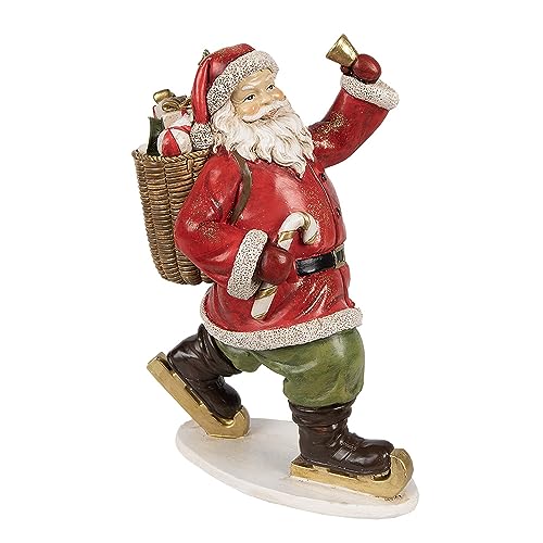 HAES DECO - Dekofigur Weihnachtsmann - Größe 14x11x20 cm - Farbe Rot - Material Polyresin - Weihnachtsfigur, Weihnachtsdekoration von HAES DECO