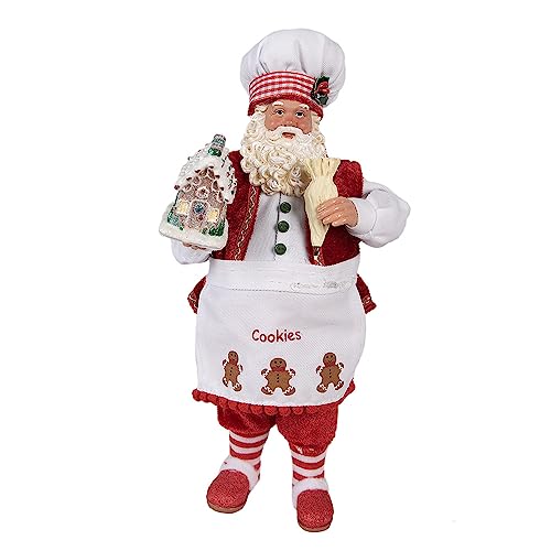 HAES DECO - Dekofigur Weihnachtsmann - Größe 16x8x28 cm - Kollektion: Who is Santa - Farbe Rot - Material Textil auf Kunststoff - Weihnachtsfigur, Weihnachtsdekoration von HAES DECO