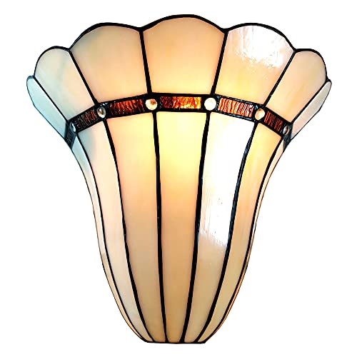 HAES DECO - Tiffany Wandlampe 28 * 18 * 33 cm Beige Eisen, Glas Art Deco Wandlampe Stimmungslampe Buntglas von HAES DECO