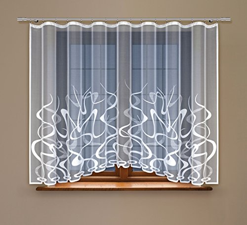 HAFT Gardine; Store; Vorhang transparent, elegant weiß, Kräuselband (180 x 300 cm) von HAFT