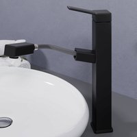 Wasserhahn Schwarz matt Mischbatterie ausziehbare Brause Waschtischarmatur Badarmatur Waschbeckenarmatur L15 - Schwarz matt von HAGO