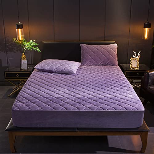 HAIBA kuschel bettlaken Soft Sleep spannbettlaken Lila 180x200cm+30cm Premium warme Tagesdecken kuschelige Cashmere-Touch Bettlaken Jersey Fleece Spannbetttuch Bett Flauschiges Laken von HAIBA