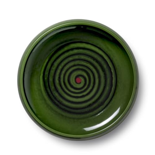Kähler Design Colore Servierplatte aus Keramik in Handarbeit hergestellt, in der Farbe: Sage green, Durchmesser: 34 cm, 690614 von HAK Kähler