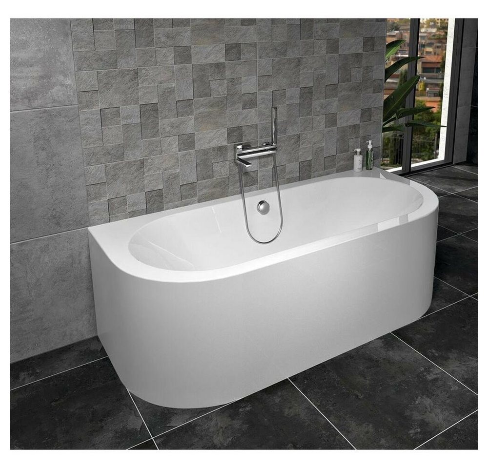 HAK Badewanne VIVA D MONOLITH asymmetrische Badewanne 170x75x60cm, weiß, (1-tlg) von HAK