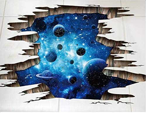 HALLOBO® Bodenaufkleber Decke Aufkleber 3D Galaxie Planet Weltraum Wandtattoo Wandsticker Wohnzimmer Schlafzimmer Kinderzimmer von HALLOBO