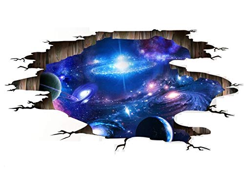 HALLOBO® XXL Wandtattoo Wandaufkleber 3D Universum Galaxie Weltraum Planet Boden Aufkleber Deckeaufkleber Wandbild Wohnzimmer Schlafzimmer Kinderzimmer Deko von HALLOBO