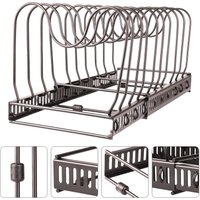 Töpfe,Pfannenregale Küchenregal mit 10 verstellbaren Fächern, perfekt für Kochutensilien, Töpfe, Pfannen, Deckel 58 18 18cm Pfannenhalter von HALOYO