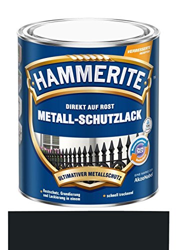 750 ml Hammerite Direkt auf Rost Metall-Schutzlack Schwarz, Glanz von HAMMERITE