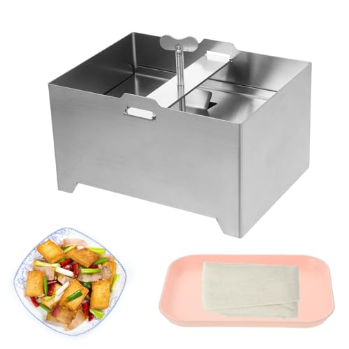 HAMON Tofu Presse Lebensmittelqualität Langlebige 304 Edelstahl Tofu Maker, Multifunktionales DIY Werkzeug Gebäckpresse Edelstahl Tofu Maker Küchenhelfer, BPA-frei Spülmaschine waschbar von HAMON