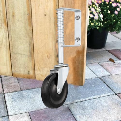 Torrolle 100mm mit Federbelastung, Rad mit Robuster Federung, 4" Rolling Gate Wheel, Perfekt für Holztore, Zäune und Gartentor, Schwerlast-Torräder, Drehbare Torrolle, Belastbarkeit 300 Kg von HAMON